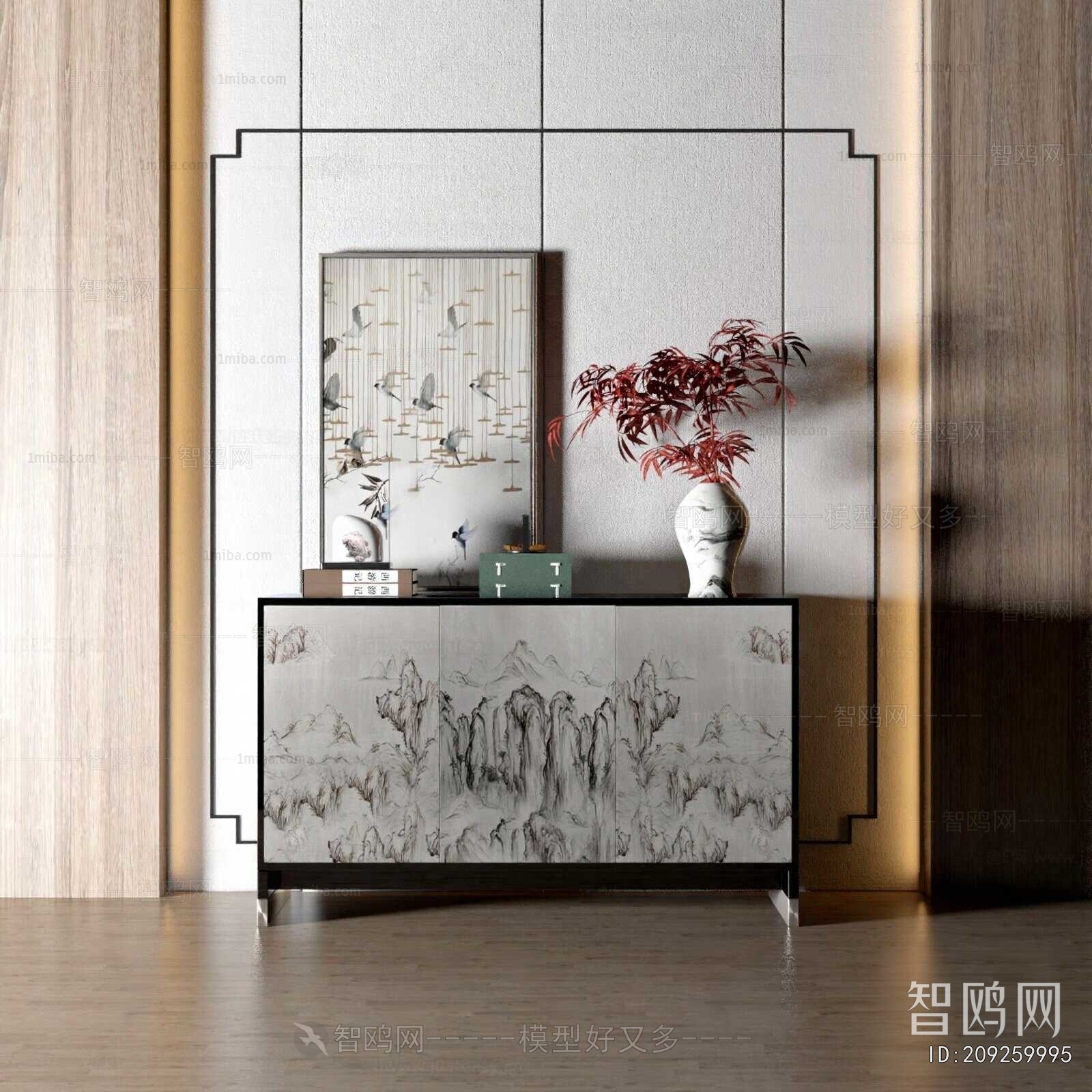 New Chinese Style Entrance Cabinet