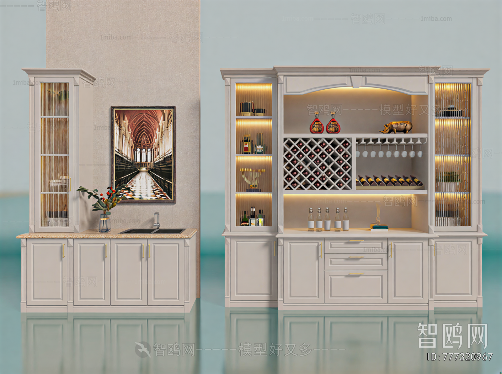 French Style Wine Cabinet
