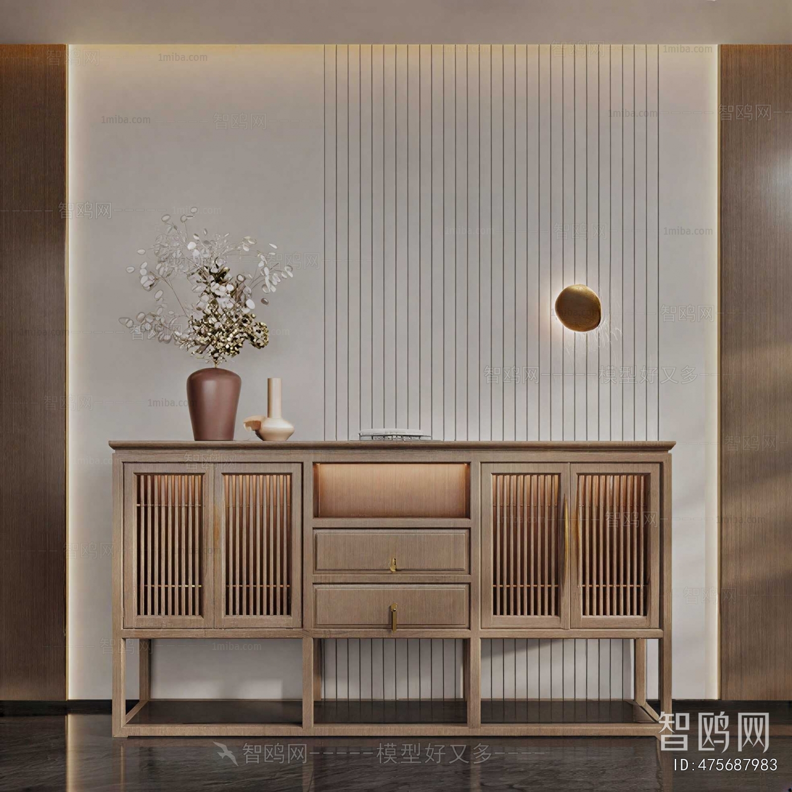 New Chinese Style Entrance Cabinet