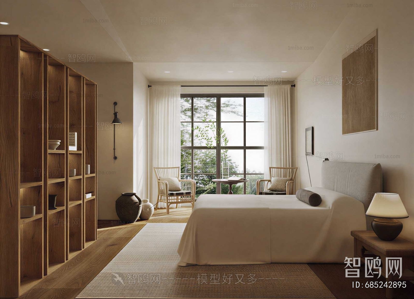 Wabi-sabi Style Bedroom