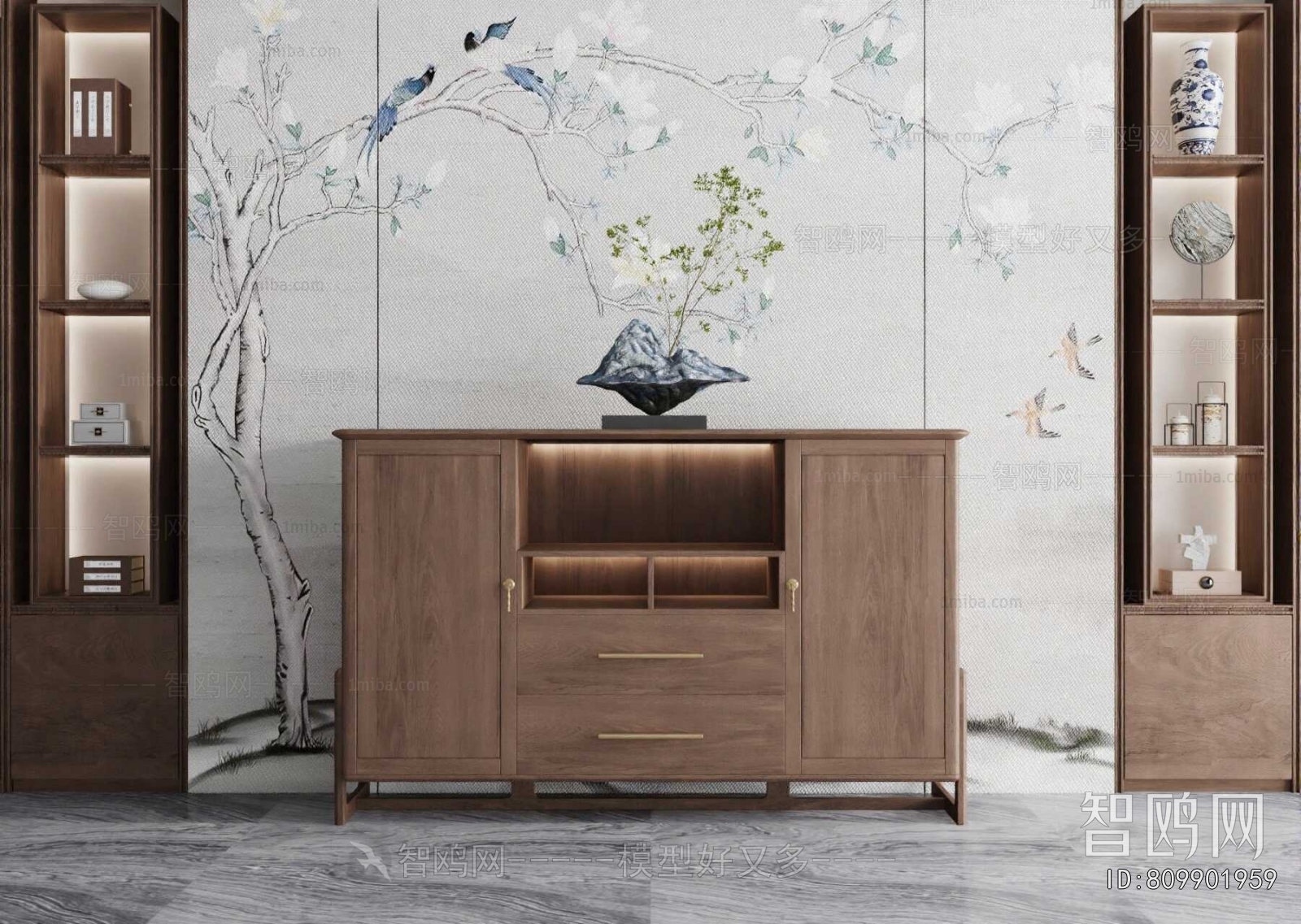 New Chinese Style Entrance Cabinet