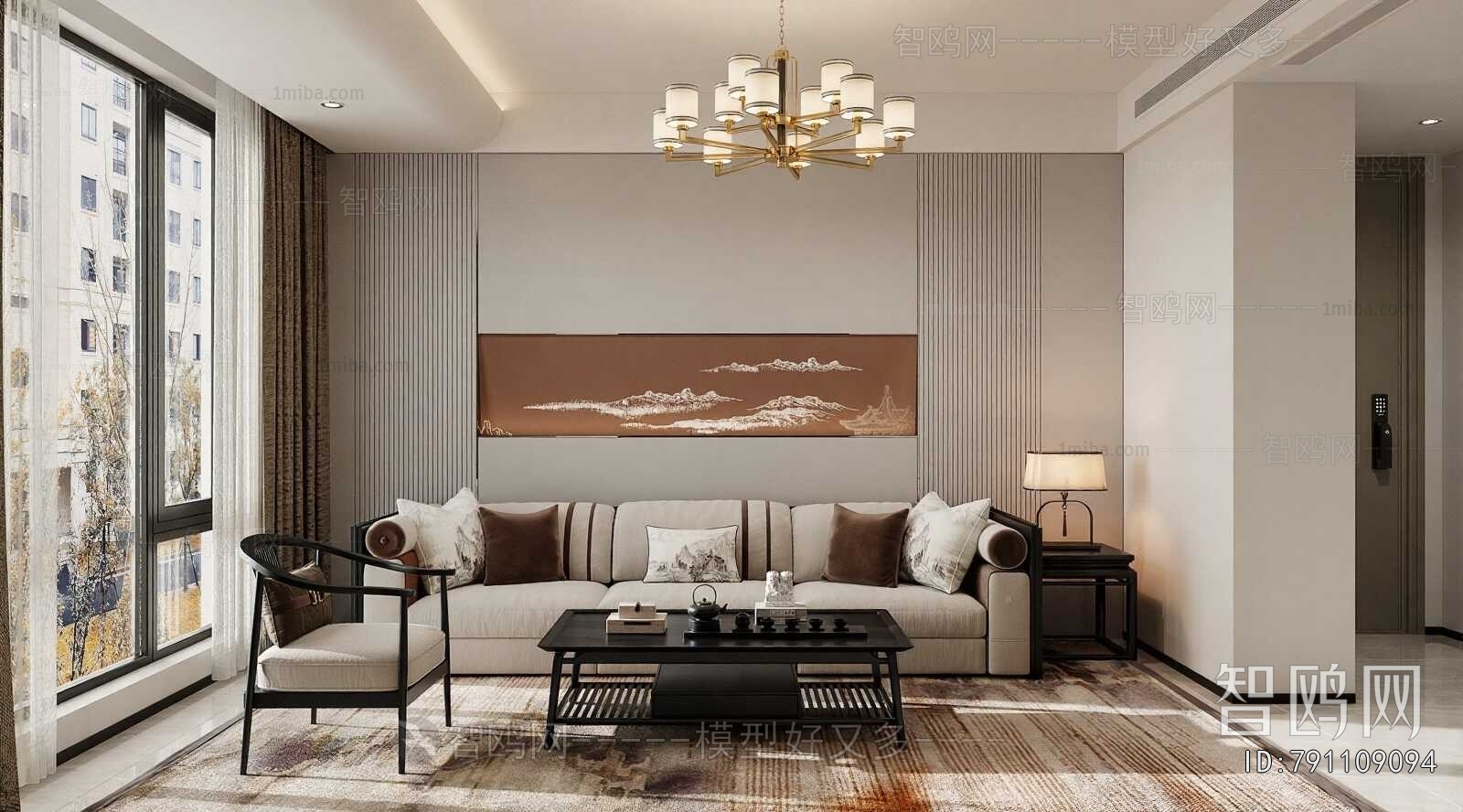 New Chinese Style A Living Room