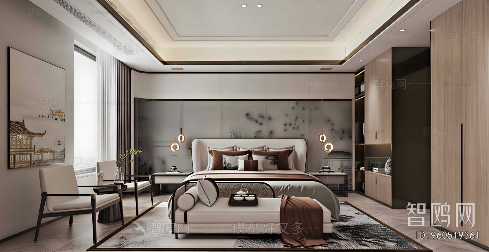 New Chinese Style Bedroom