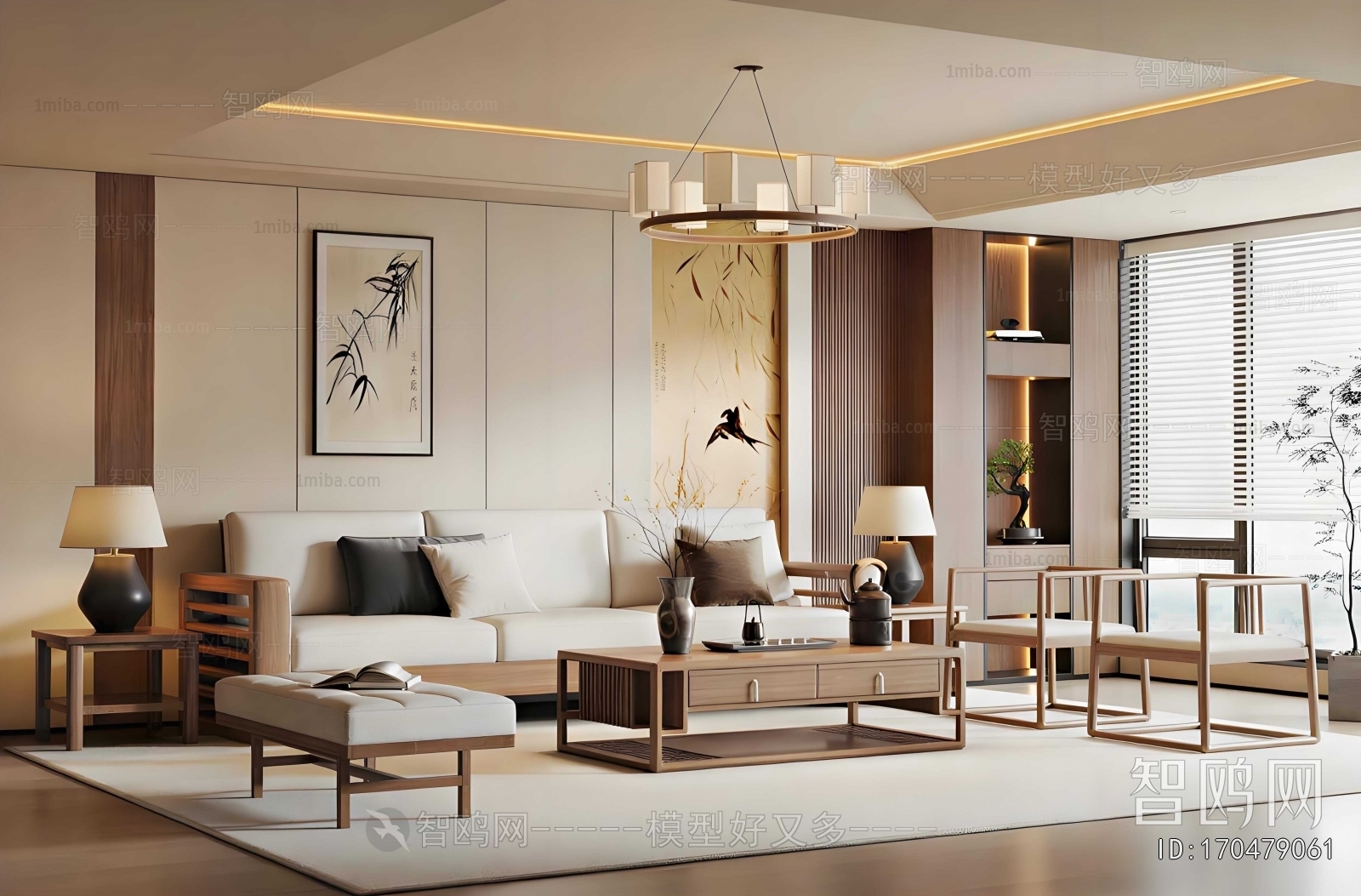 New Chinese Style A Living Room