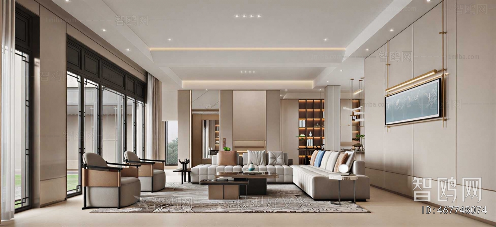 New Chinese Style A Living Room