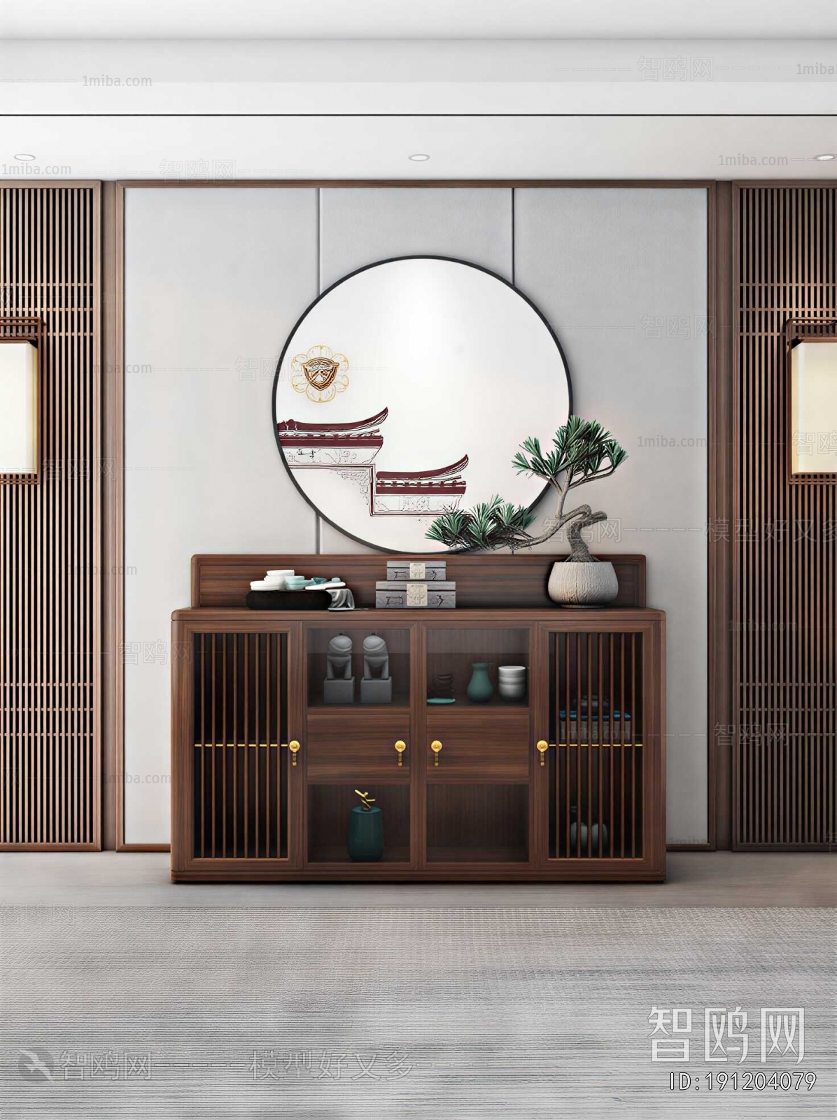 New Chinese Style Entrance Cabinet