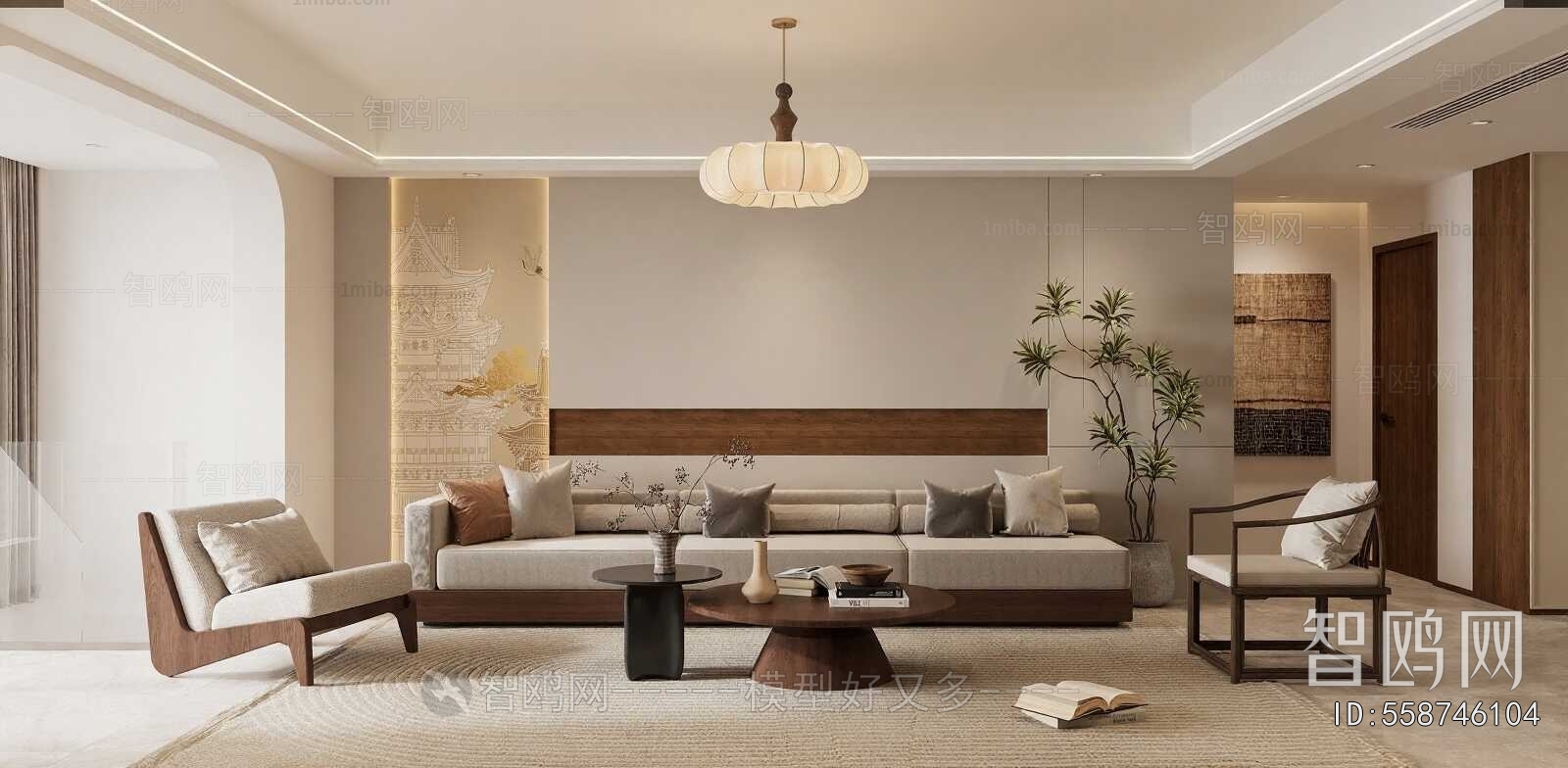 New Chinese Style A Living Room