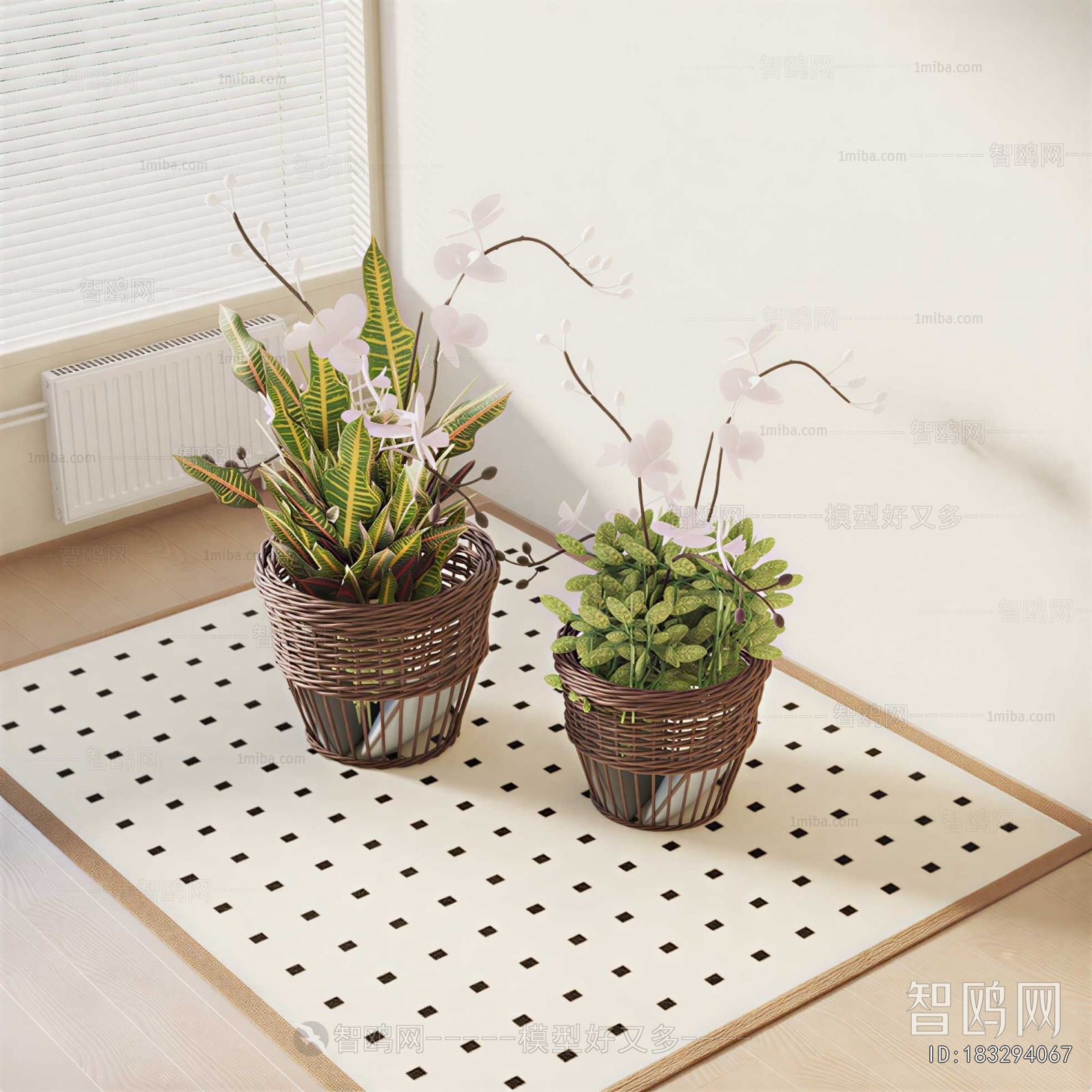 Modern Potted Green Plant