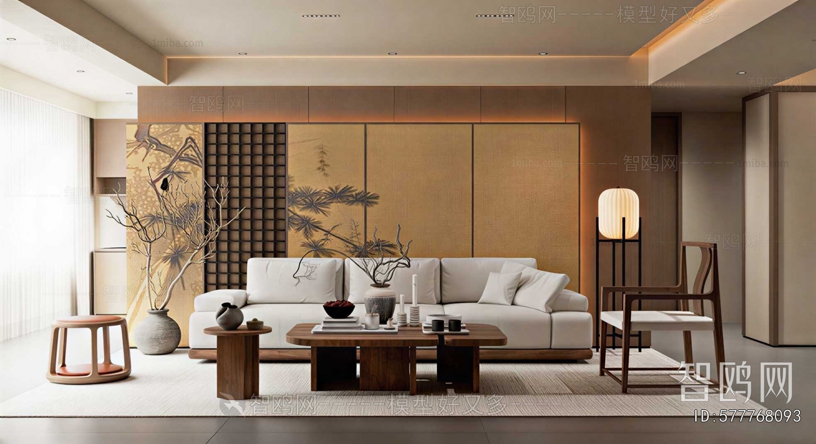 New Chinese Style A Living Room