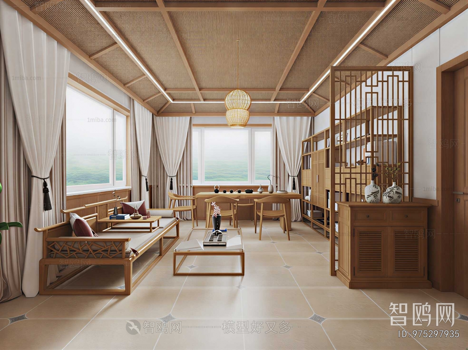 New Chinese Style A Living Room