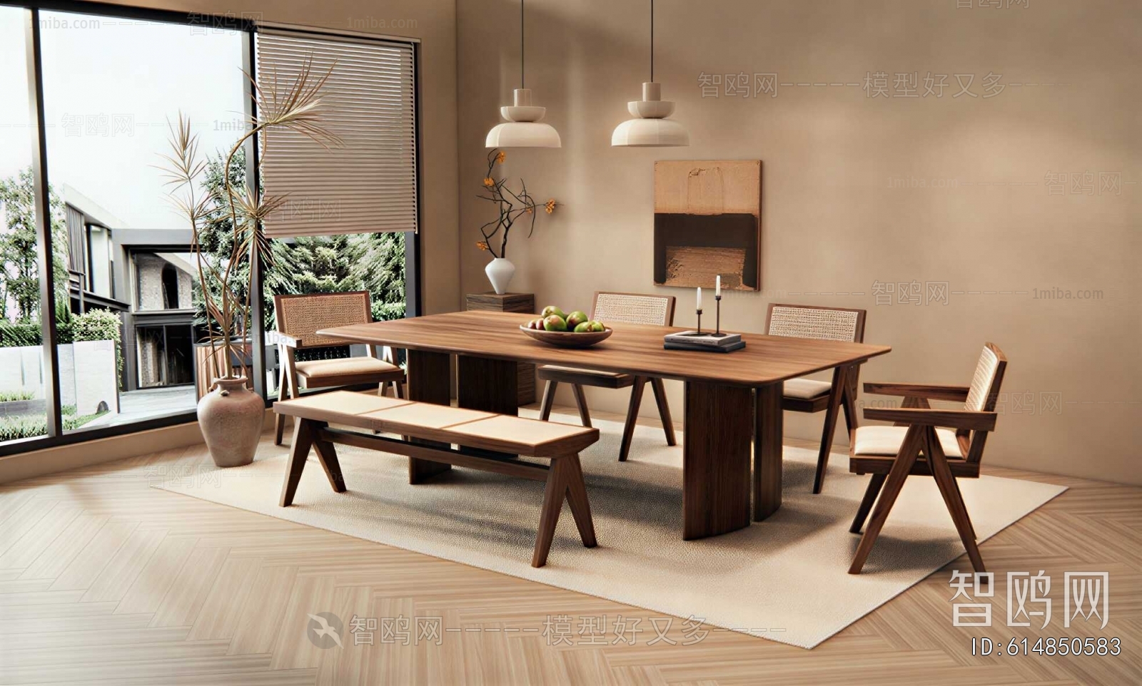 Wabi-sabi Style Dining Table And Chairs