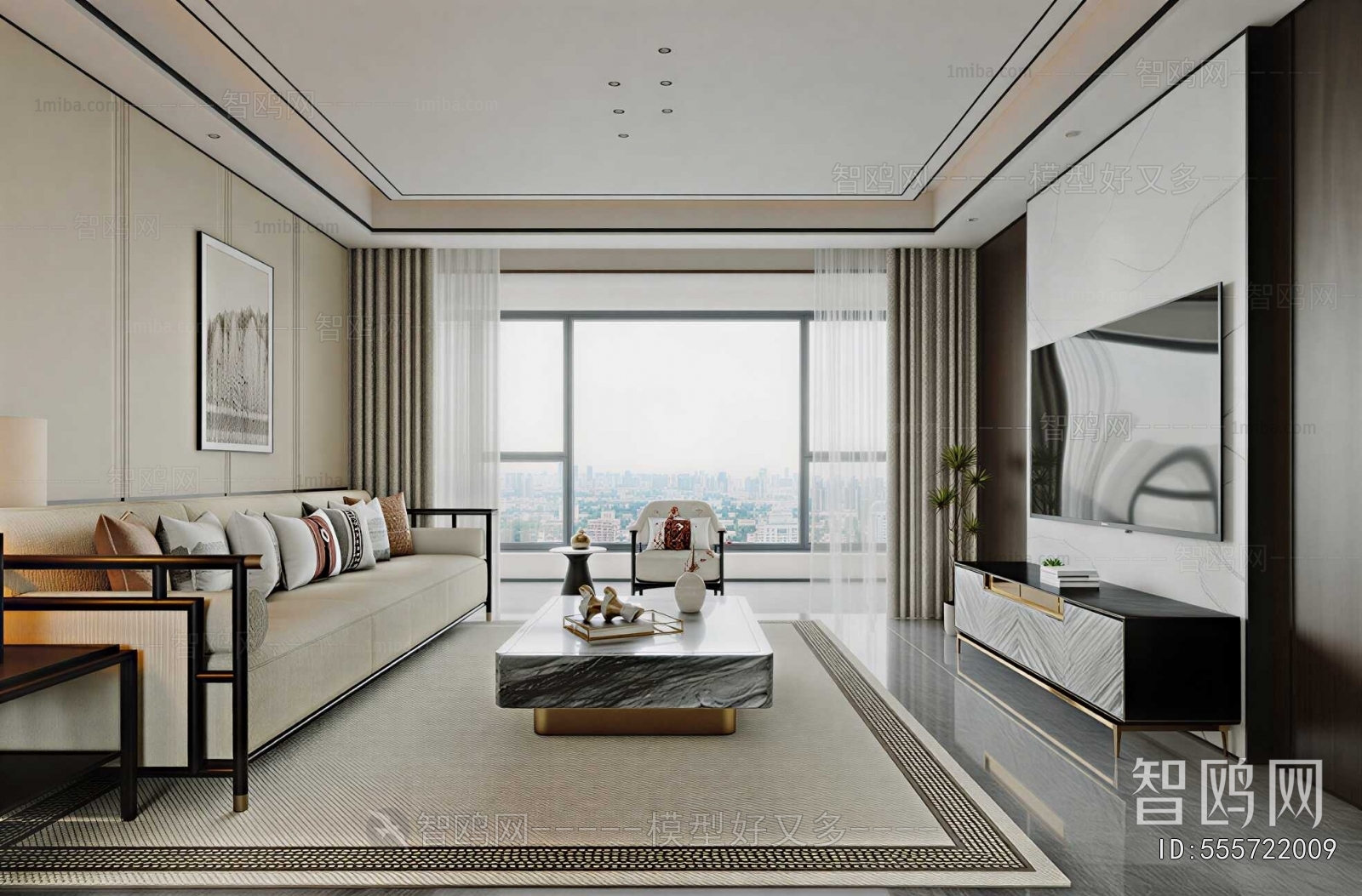 New Chinese Style A Living Room