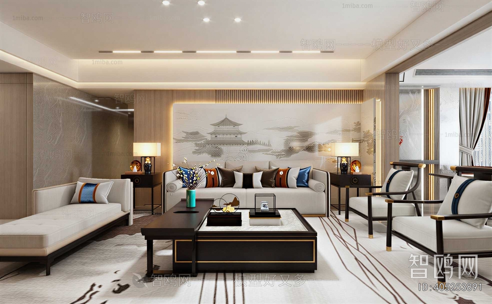 New Chinese Style A Living Room