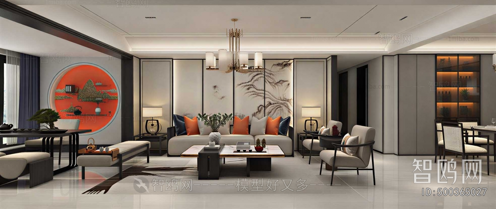 New Chinese Style A Living Room