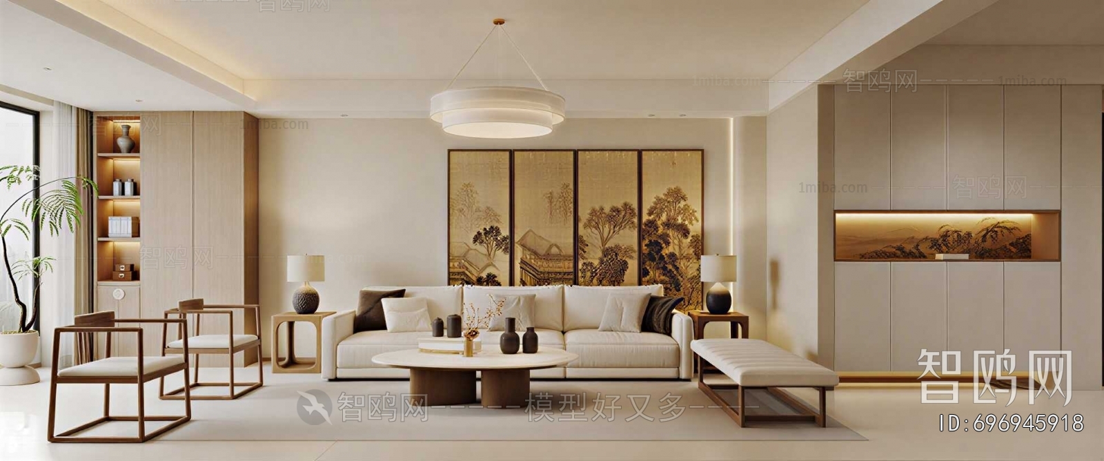 New Chinese Style A Living Room