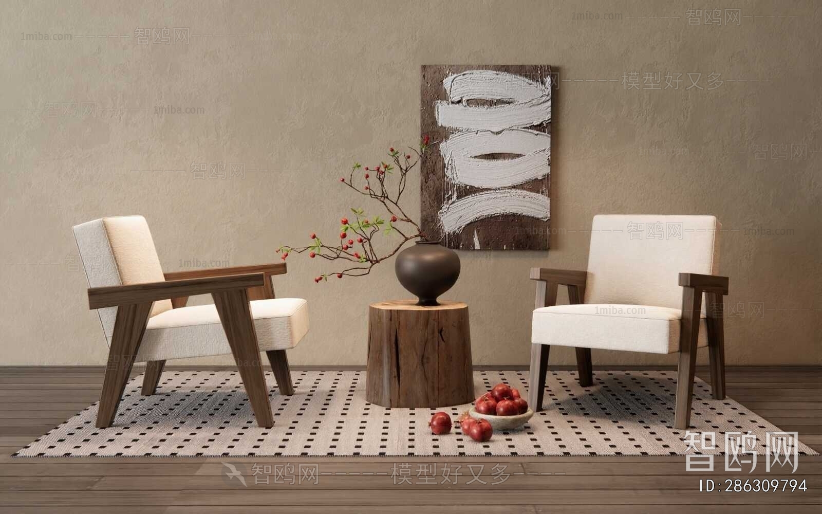 Wabi-sabi Style Lounge Chair