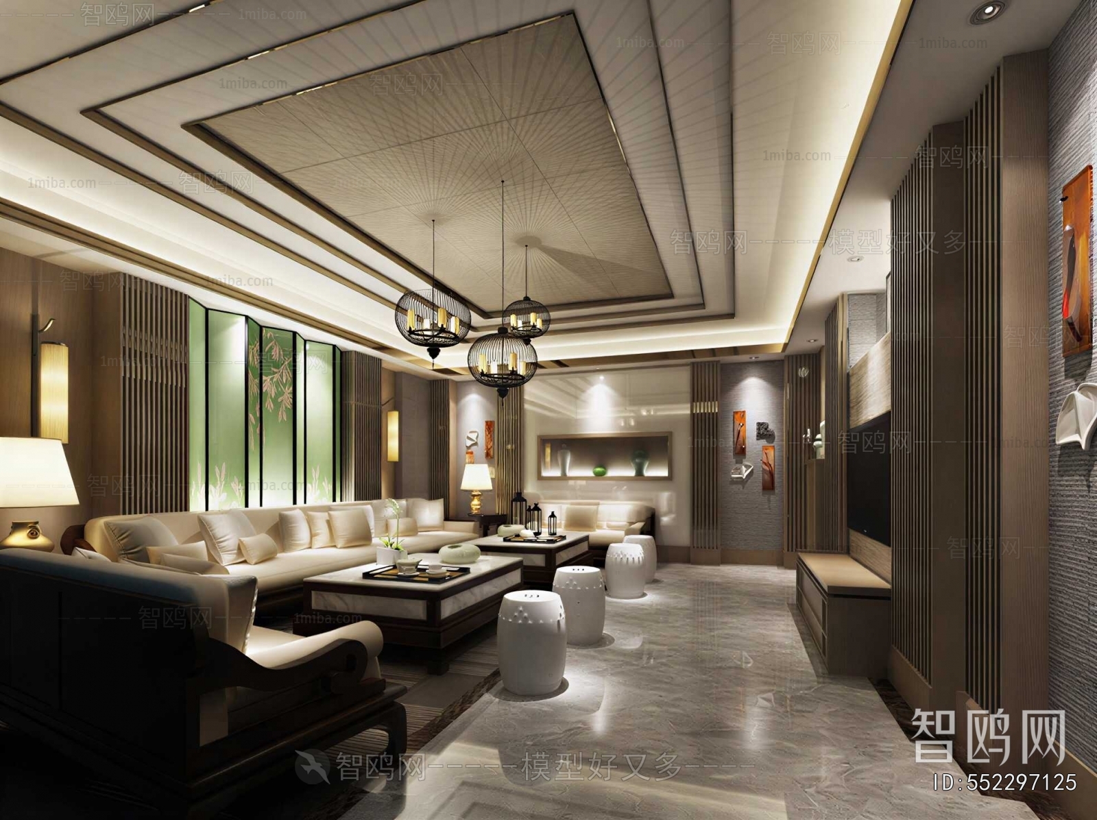 New Chinese Style A Living Room