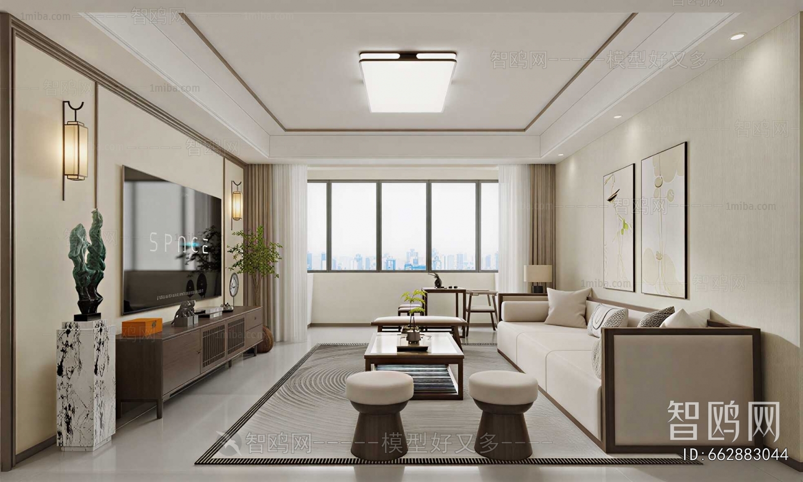 New Chinese Style A Living Room