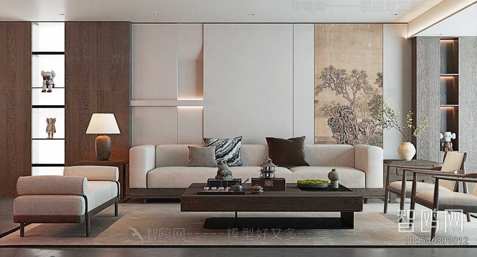 New Chinese Style A Living Room