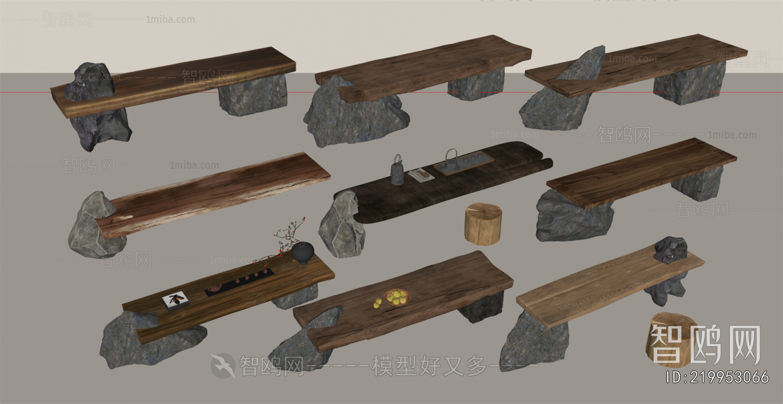 Wabi-sabi Style Tea Tables And Chairs