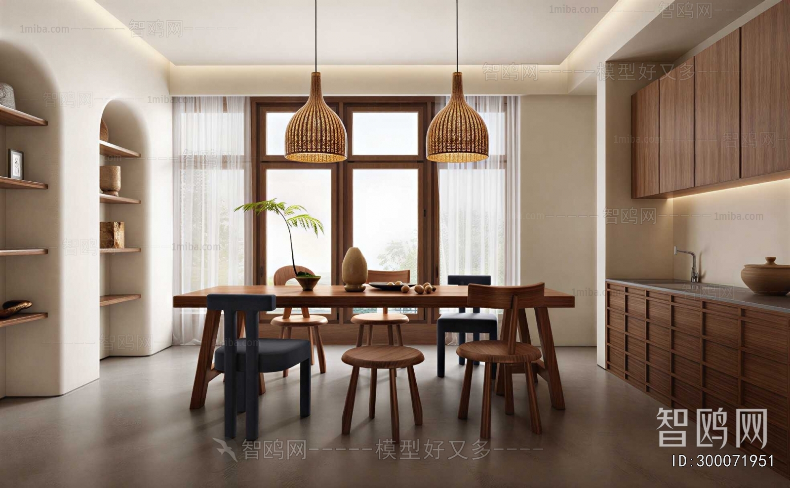 Wabi-sabi Style Dining Room