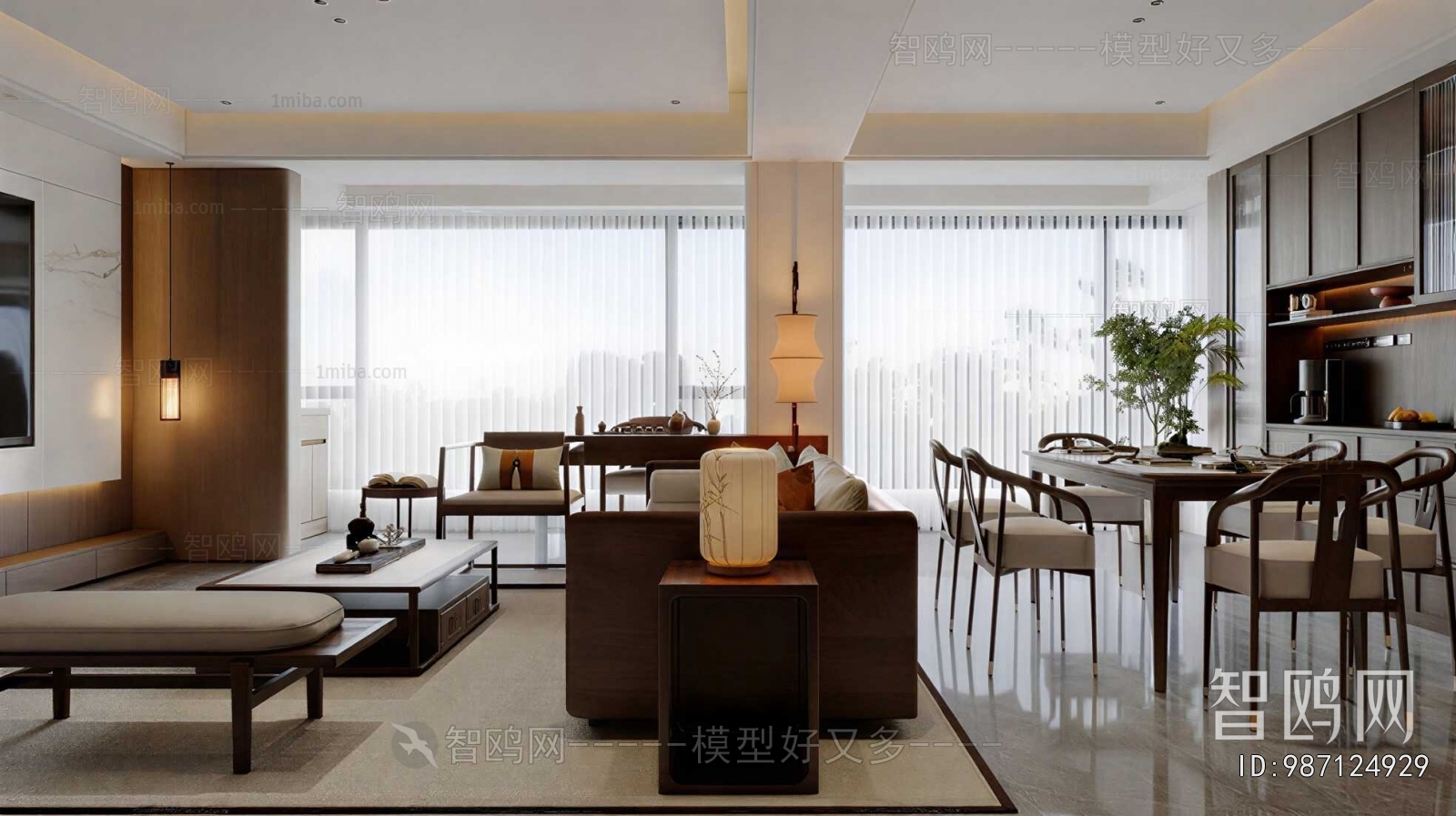 New Chinese Style A Living Room