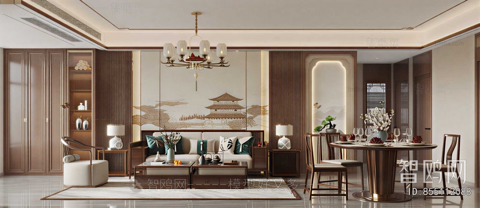 New Chinese Style A Living Room