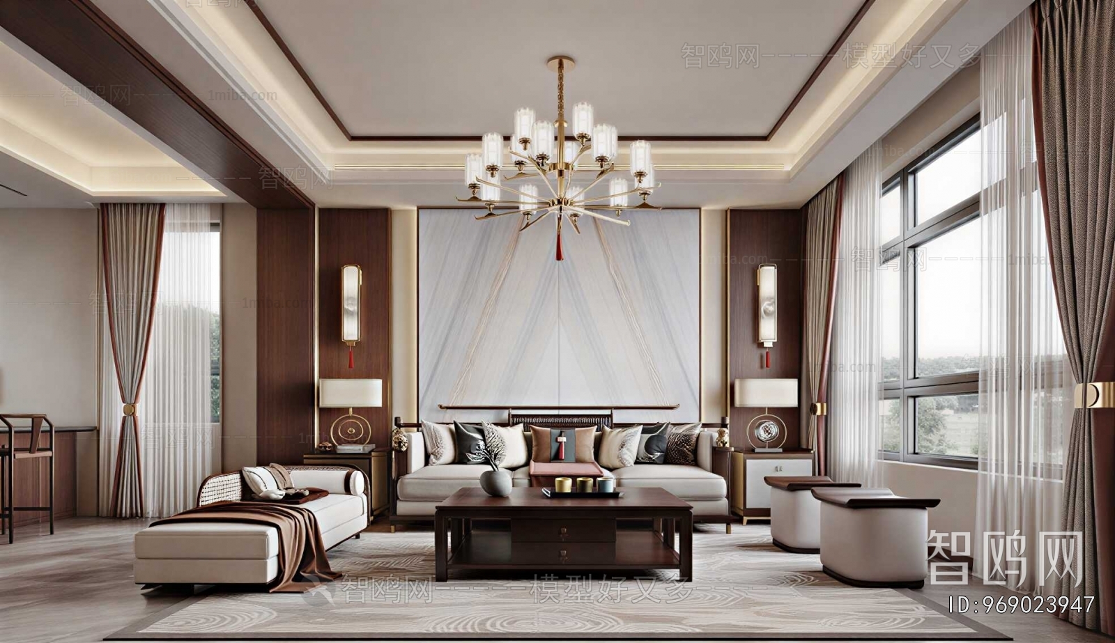 New Chinese Style A Living Room