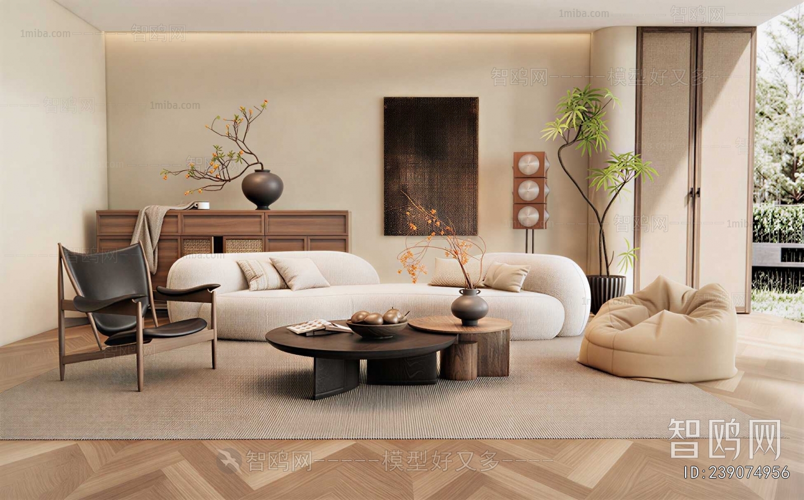 Wabi-sabi Style A Living Room