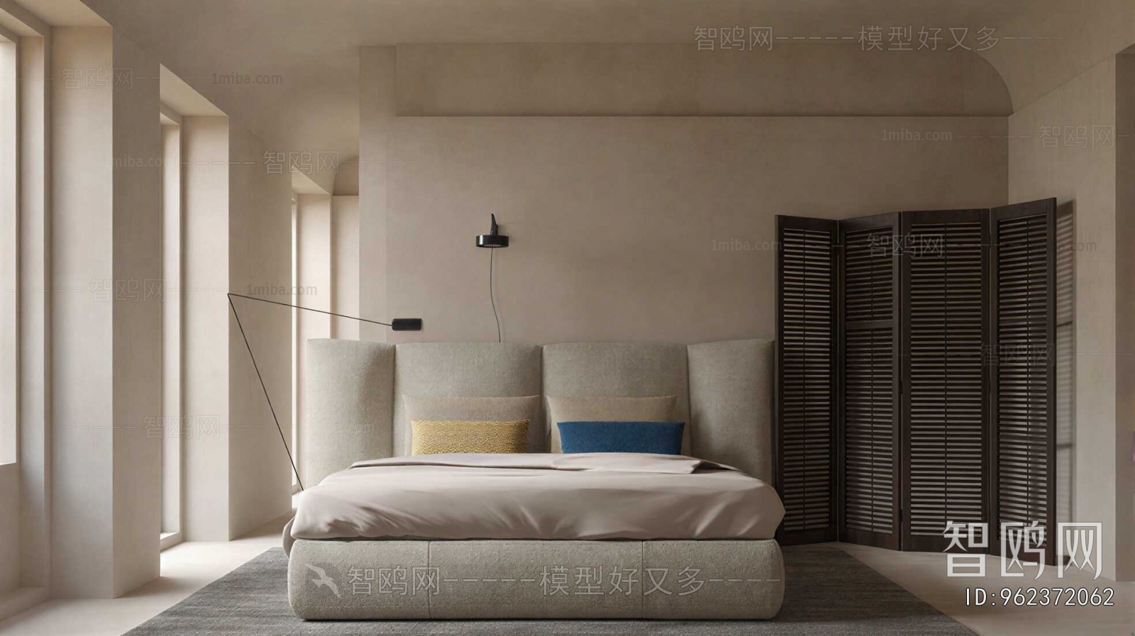 Wabi-sabi Style Double Bed