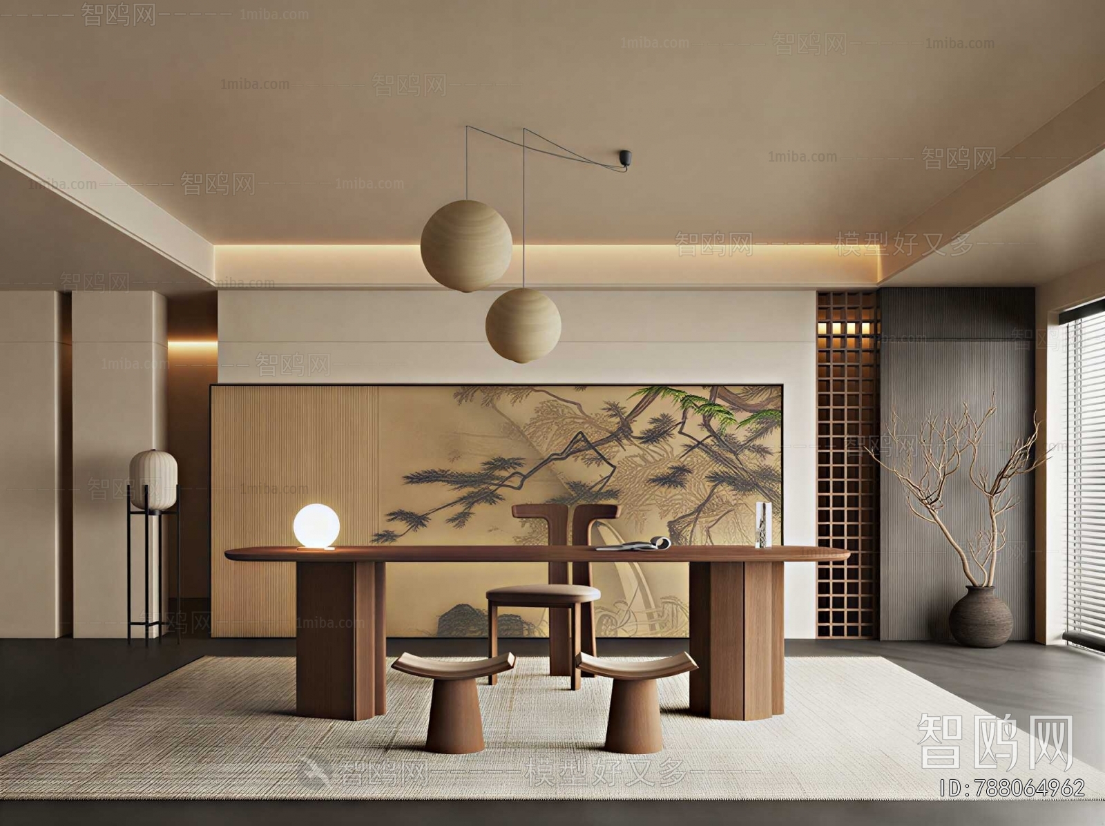 New Chinese Style Study Space