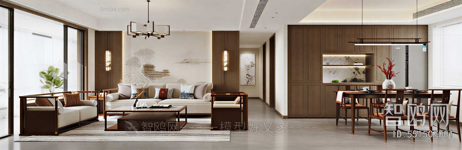 New Chinese Style A Living Room