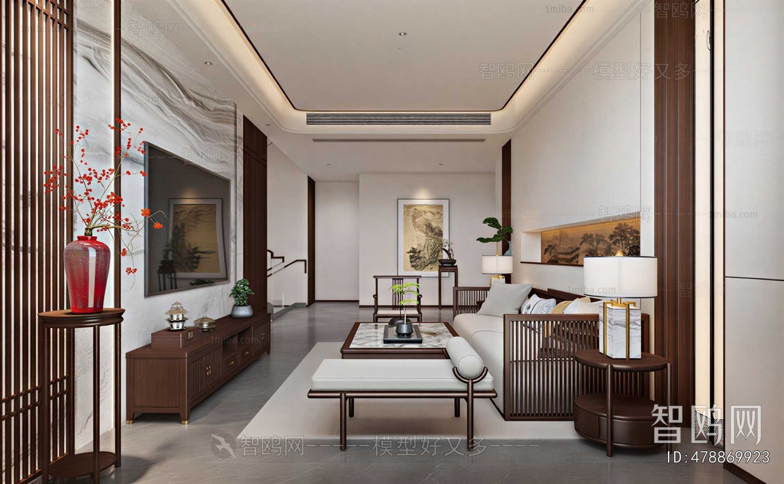 New Chinese Style A Living Room