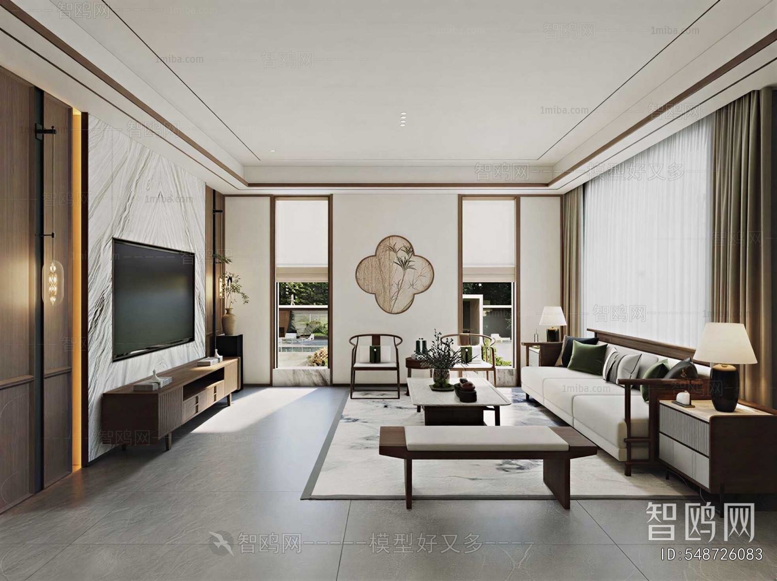 New Chinese Style A Living Room