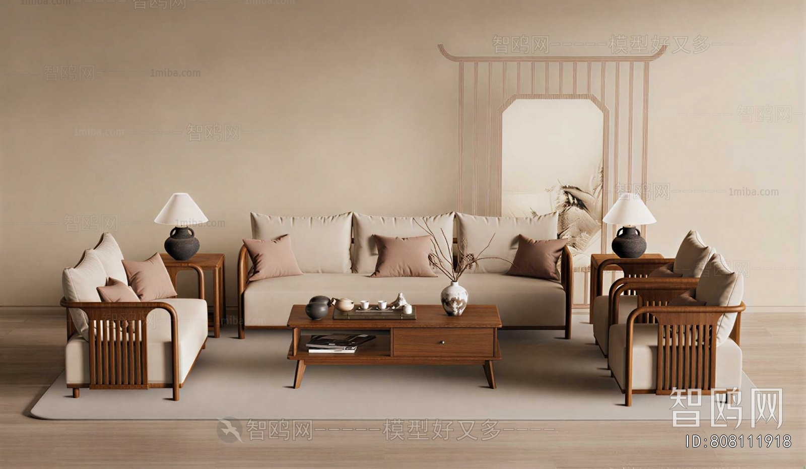 New Chinese Style Sofa Combination