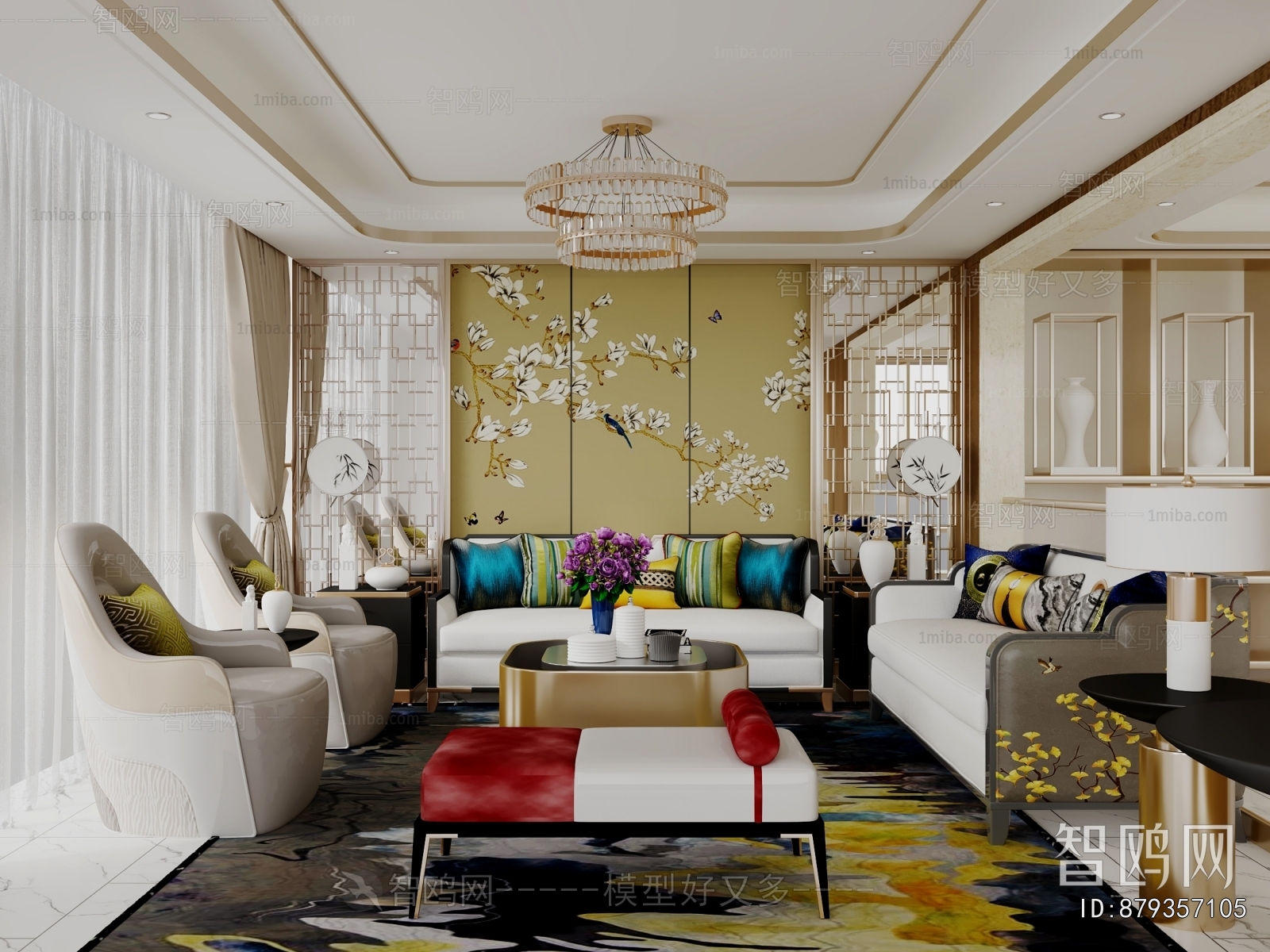 New Chinese Style A Living Room