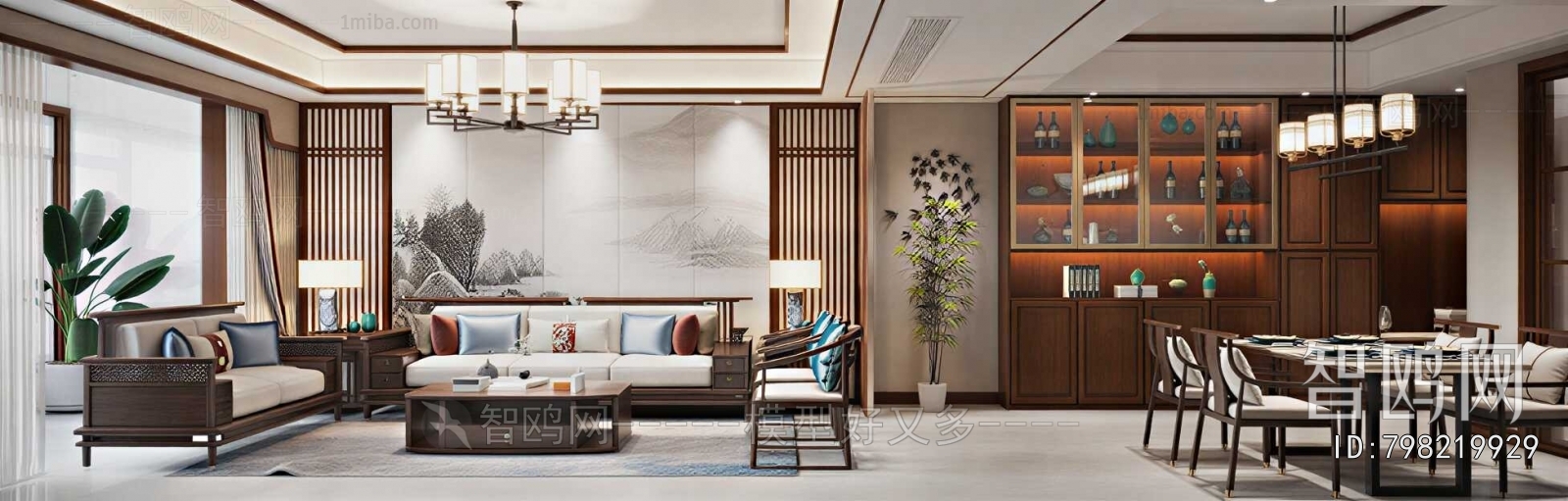 New Chinese Style A Living Room