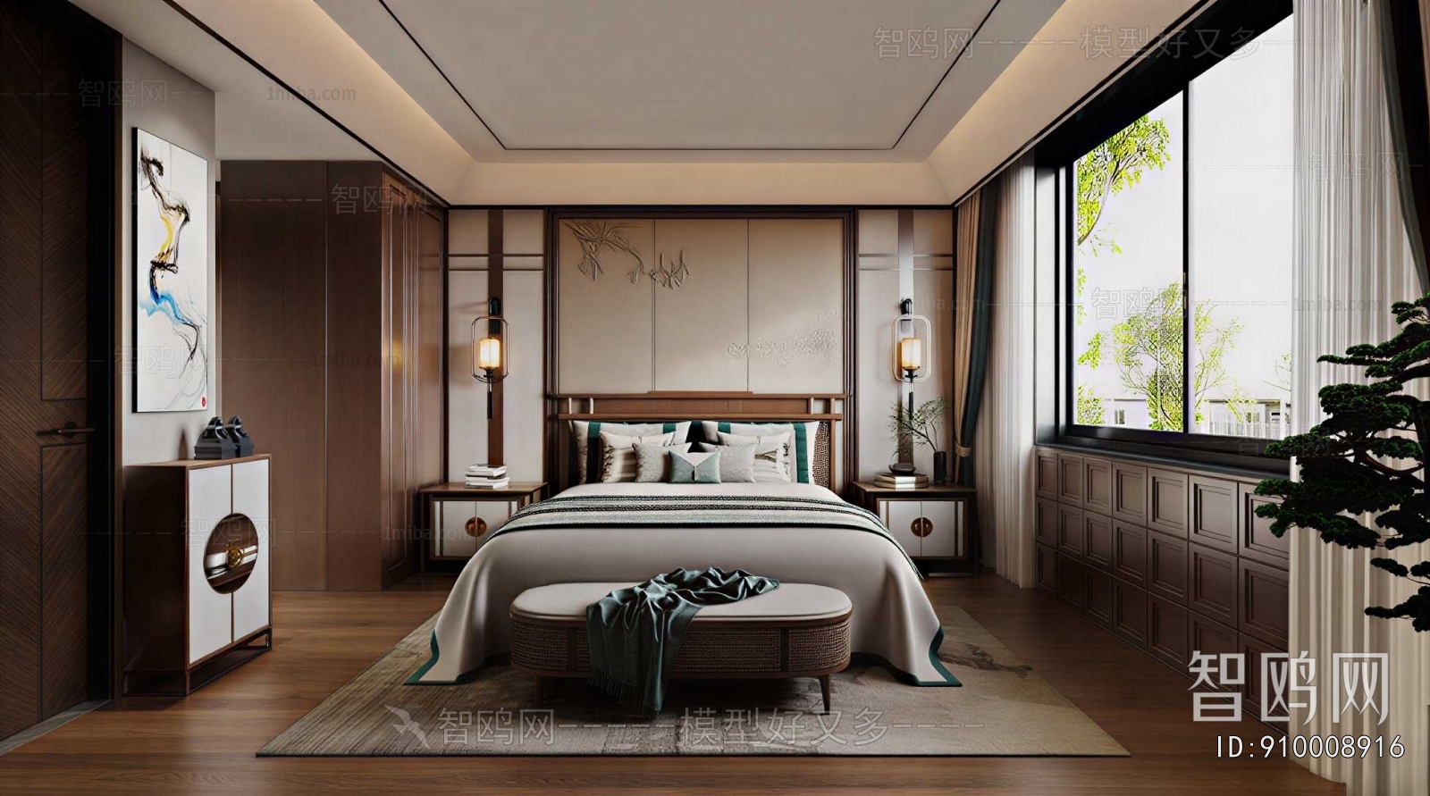 New Chinese Style Bedroom