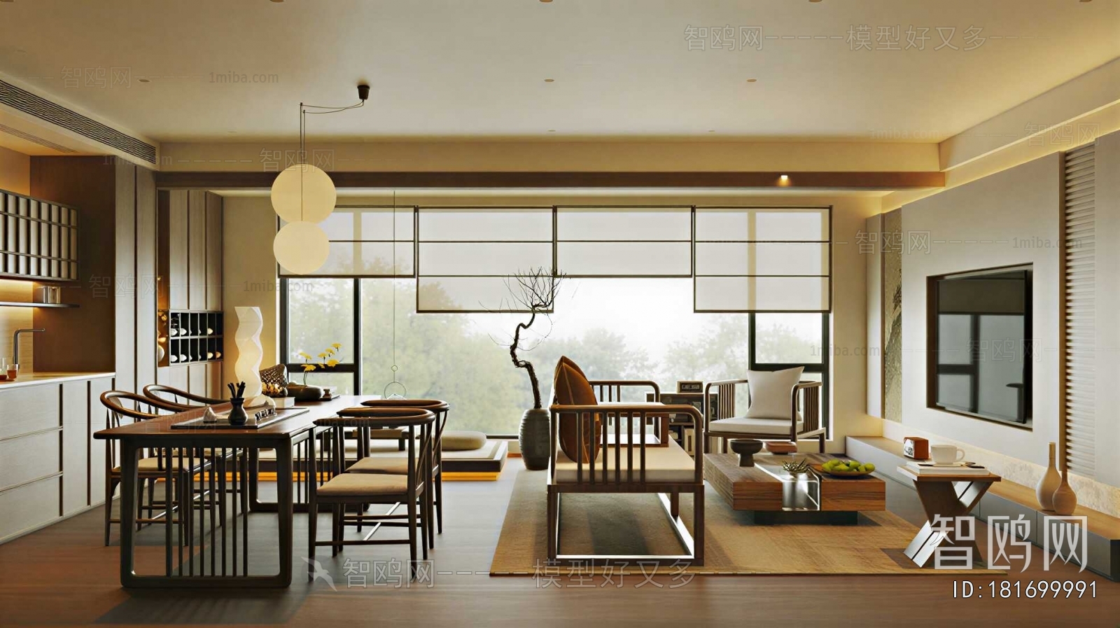 New Chinese Style A Living Room