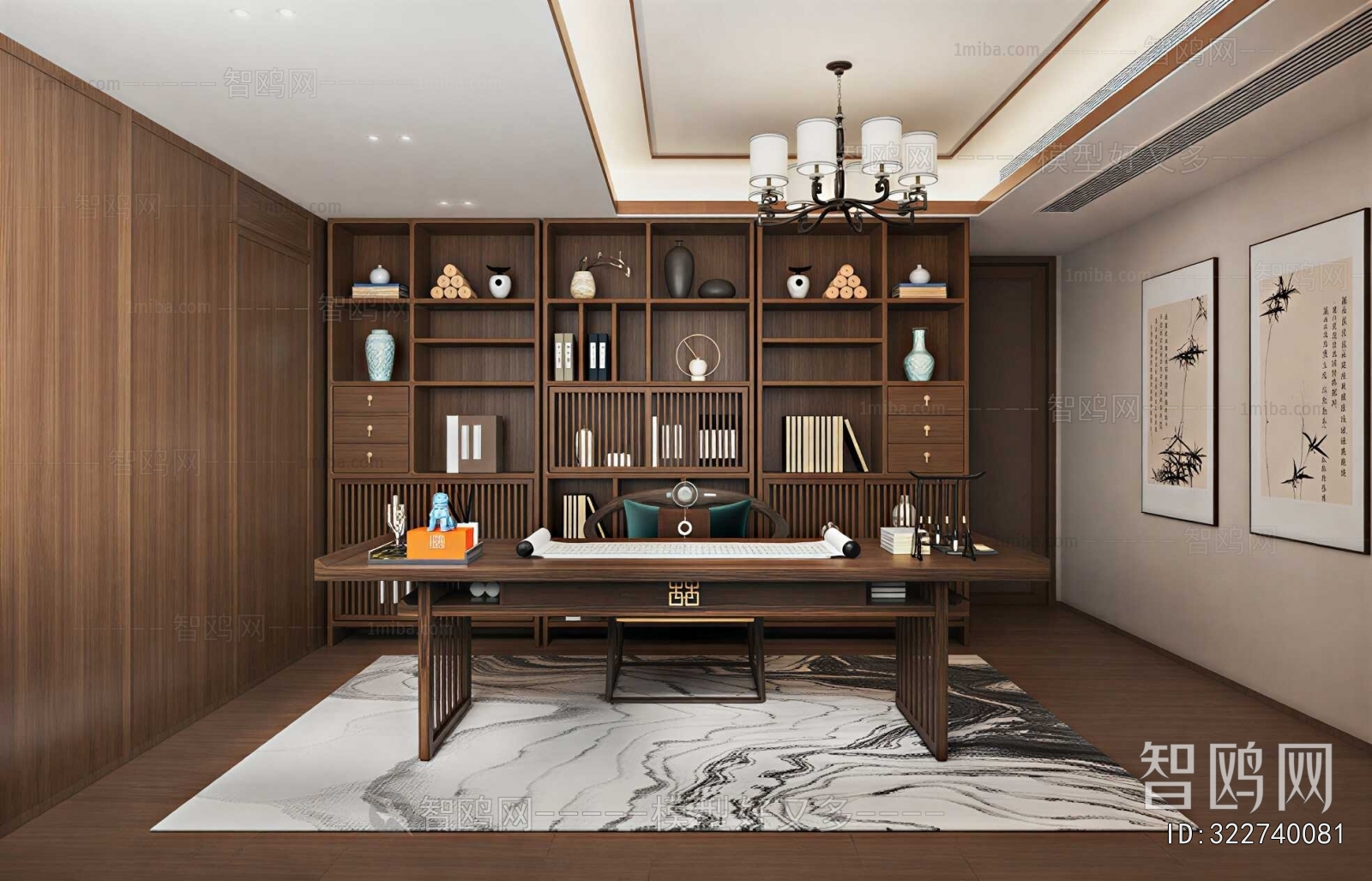 New Chinese Style Study Space