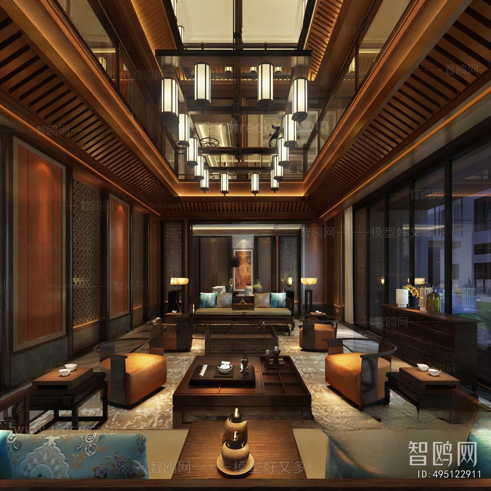 New Chinese Style A Living Room