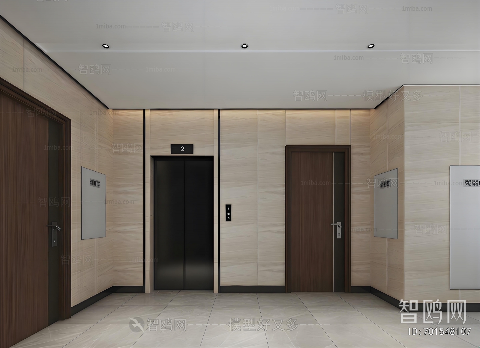 Modern Office Elevator Hall