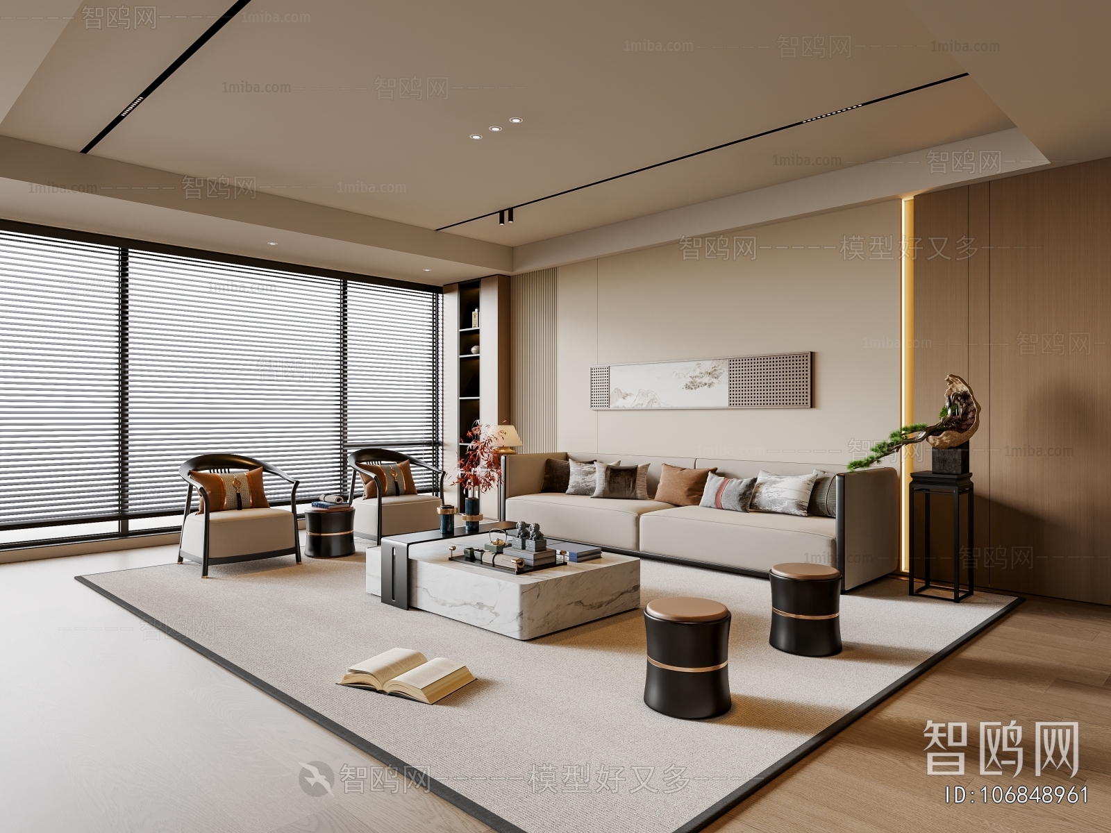 New Chinese Style A Living Room