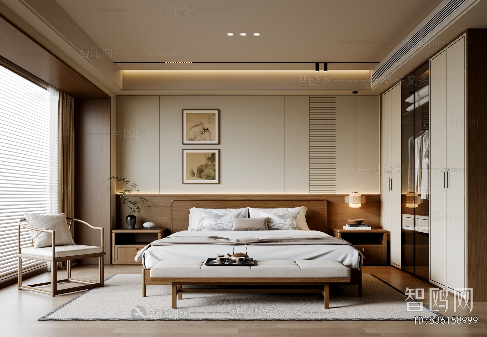 New Chinese Style Bedroom