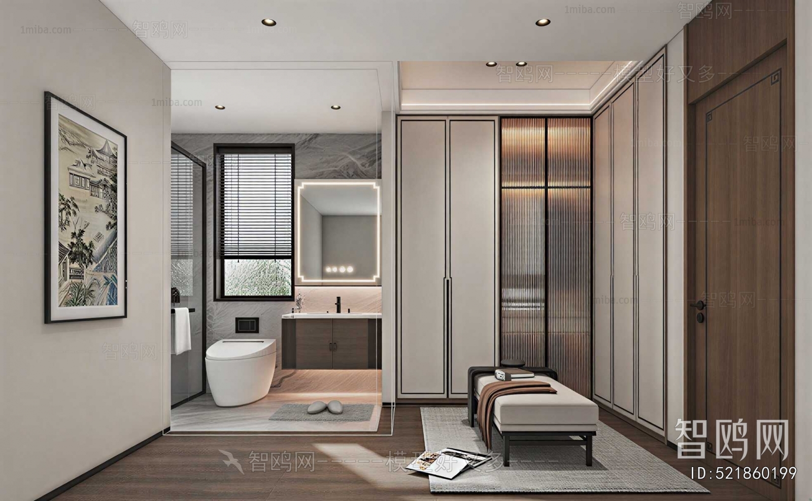 New Chinese Style Clothes Storage Area