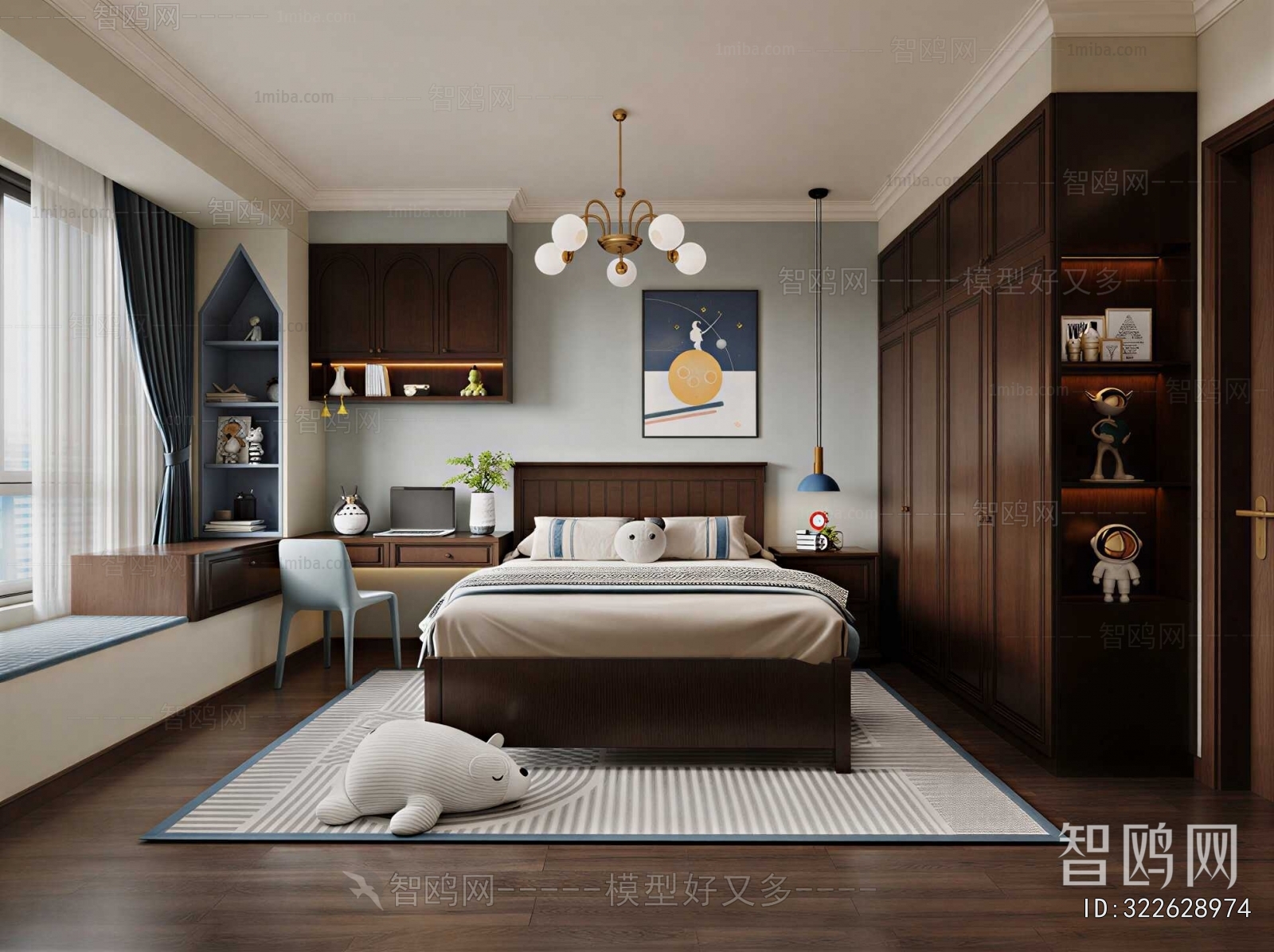 Modern Boy's Room And Son's Room