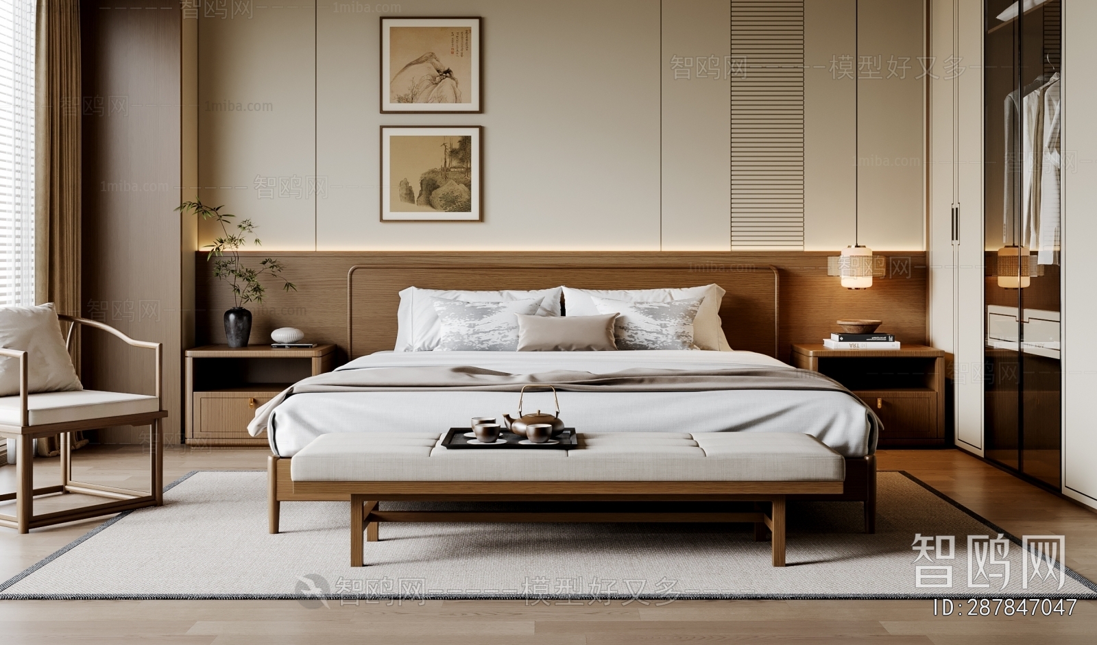 New Chinese Style Bedroom