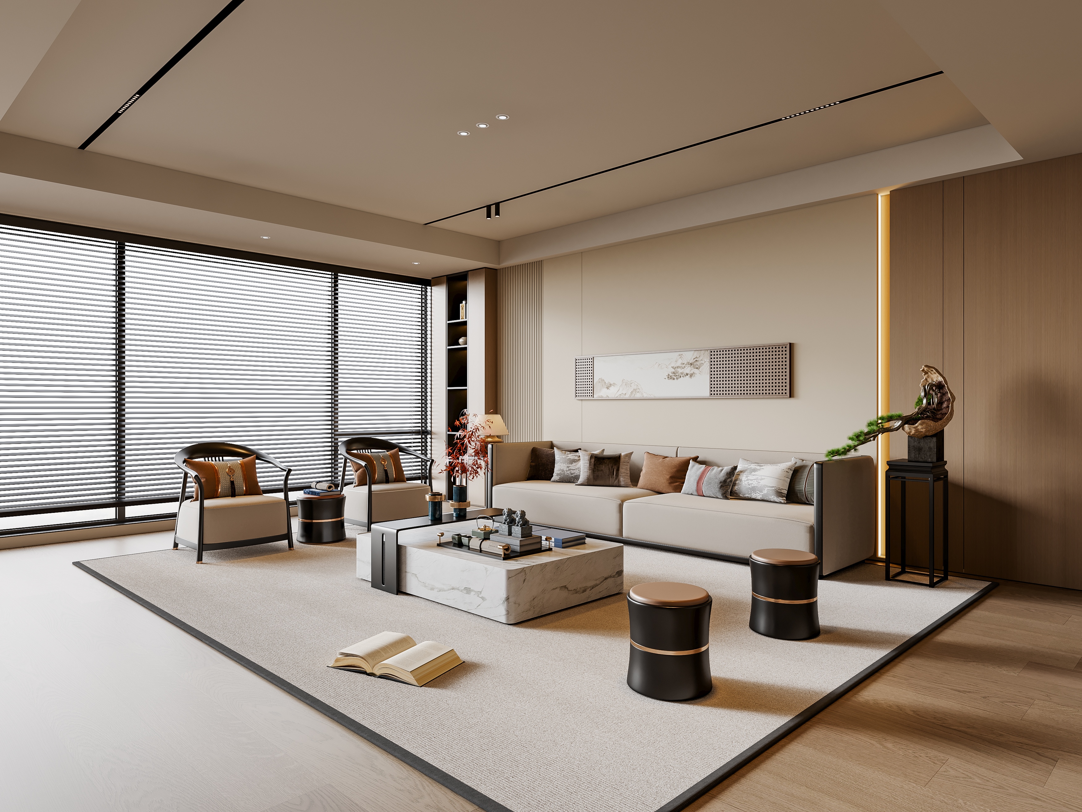 New Chinese Style A Living Room