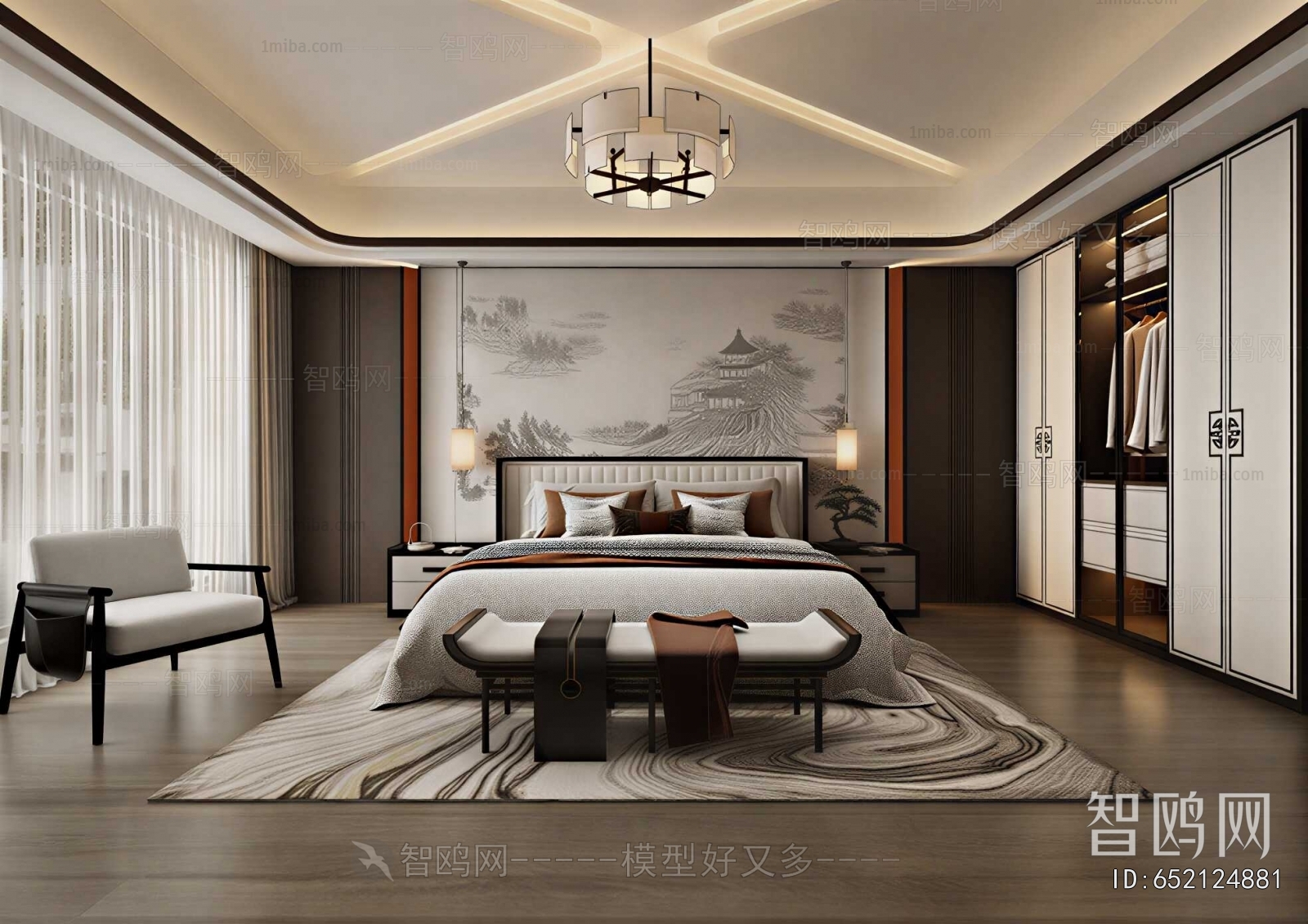 New Chinese Style Bedroom