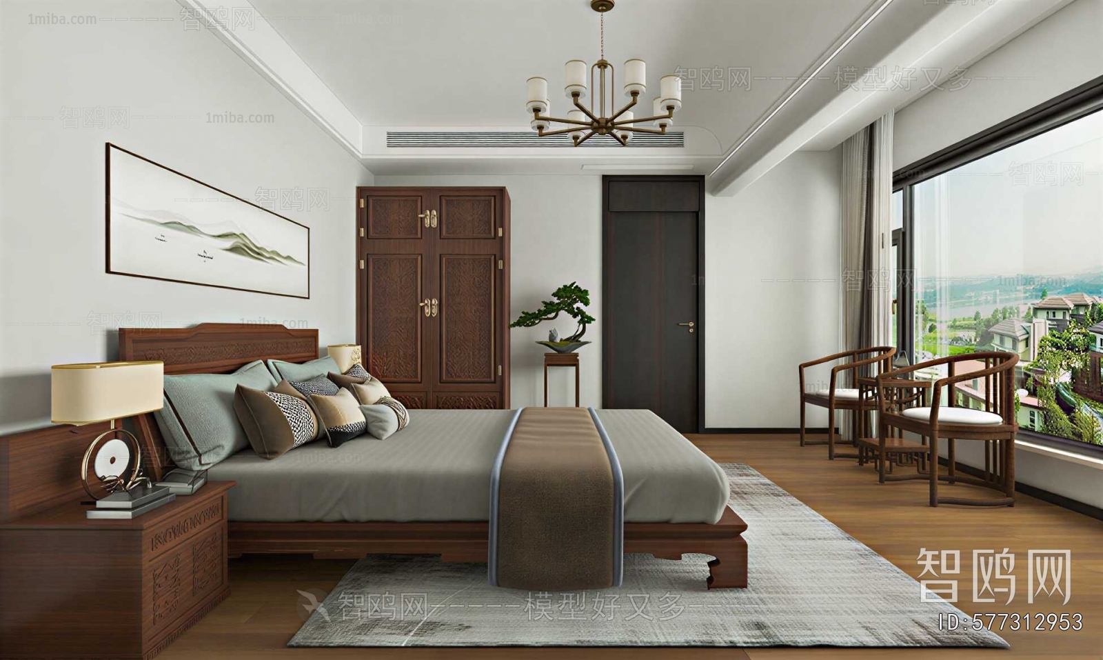 New Chinese Style Bedroom